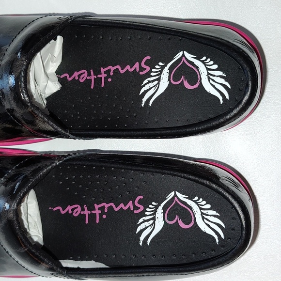 Smitten Clog Medical Shoe Size 35 Leopard Print Patent Leather Non Slip Black - Picture 6 of 11